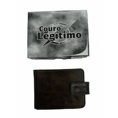CARTEIRA MASCULINA DE COURO C/ BOTAO 105053 Beleza & Saude
