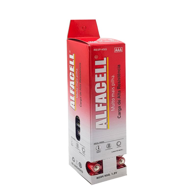 PILHA ALFACELL AAA TUBO C/60UN  R03P/4SG PILHA ALFACELL AAA TUBO C/60UN  R03P/4SG,PILHA ALFACELL AAA, PILHA AAA, TUBO PILHA AAA, CAIXA 600 PILHAS, PILHA-Pilha e Bateria