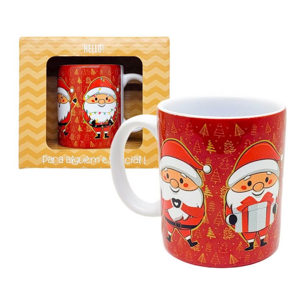 CANECA GM NATAL NOEL VERMELHA 330ML EF14-1 CANECA VERMELHA NOEL 330ML EF14-1, CANECA VERMELHA NOEL, CANECA PAPAI NOEL, CANECA CERAMICA, CANECA CERAMICA NOEL, CANECA NOEL, CANECA VERMELHA Cozinha