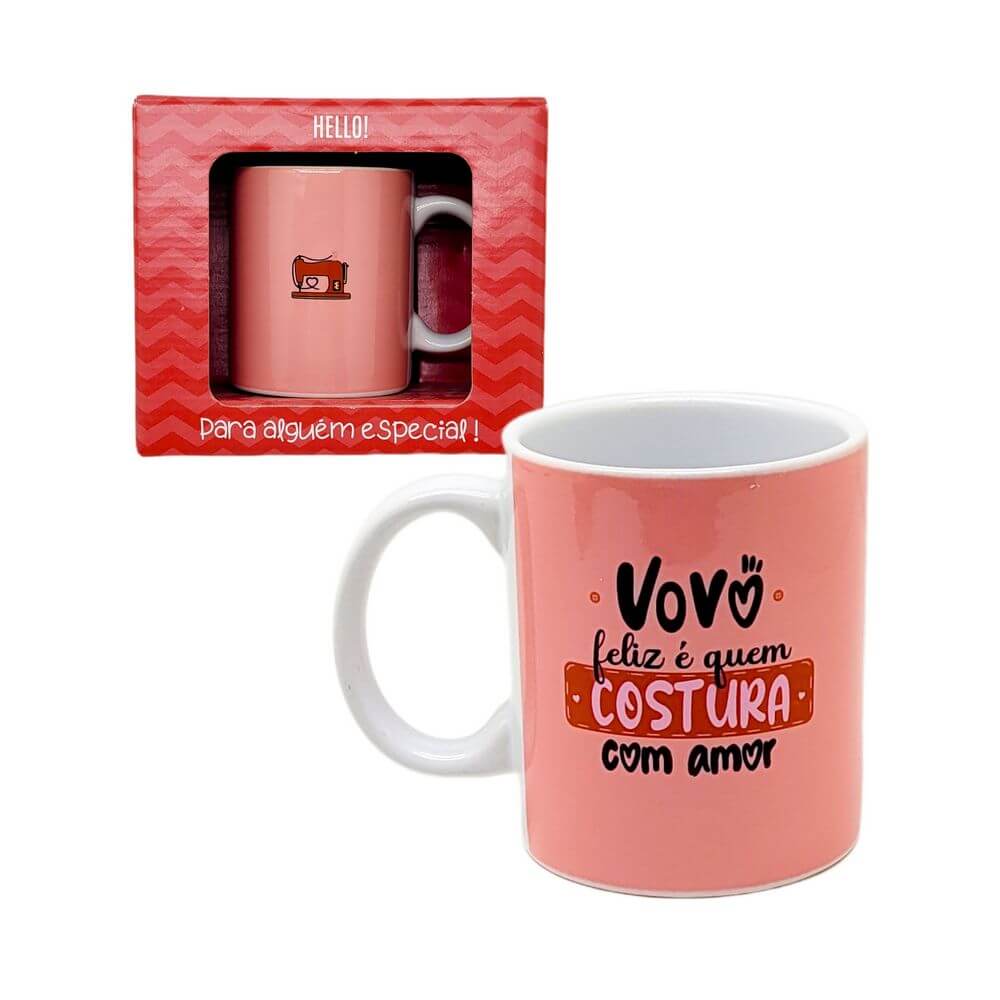 CANECA GM VOVO COSTURA 330ML M23-1 CANECA VOVO COSTURA 330ML M23-1, CANECA VOVO, CANECA VOVO COSTURA, CANECA AVO, CANECA PRESENTE, CANECA COSTURA Cozinha