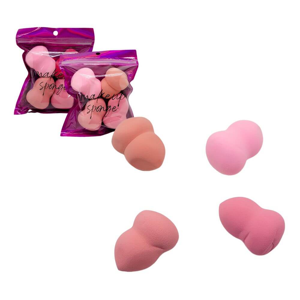 ESPONJA P/ MAQUIAGEM C/4 PCS B455-02 KIT ESPONJAS B455-02, ARTIGO COSMETICO, ESPONJA DE MAQUIAGEM, MAQUIAGEM, MINI LTT Beleza & Saude