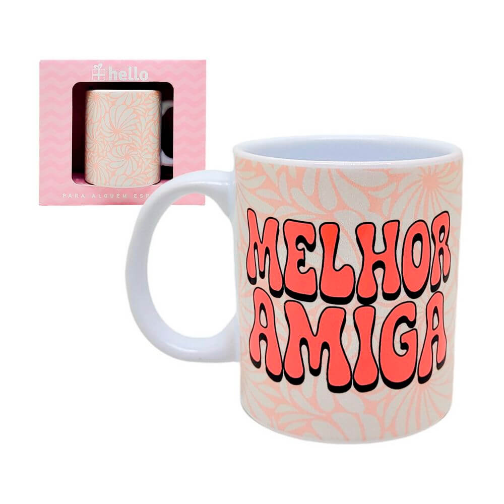 CANECA GM MELHOR AMIGA 330ML A26-1 CANECA MELHOR AMIGA 330ML A26-1, CANECA MELHOR AMIGA, CANECA AMIGA, CANECA PRESENTE, CANECA DE CERAMICA, CANECA HELLO, CANECA, AMIGA, MELHOR AMIGA Cozinha
