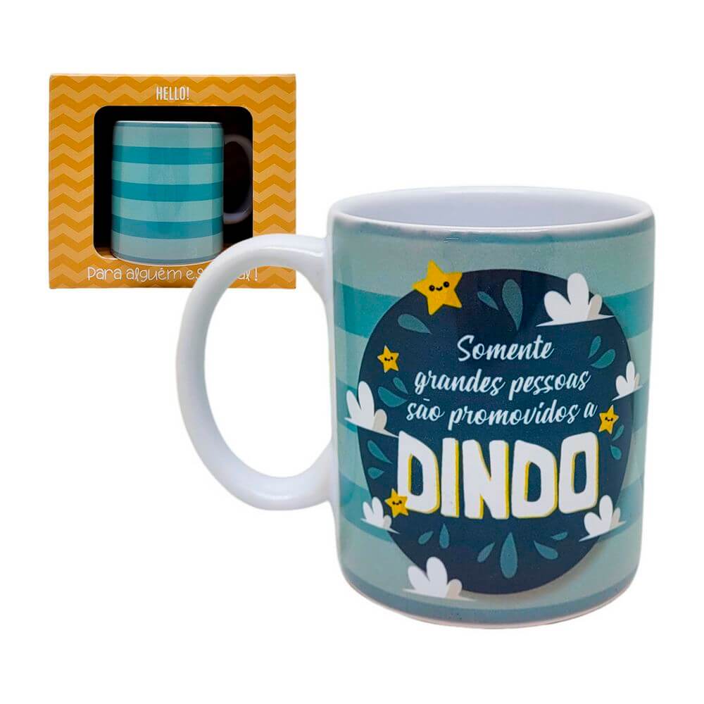 CANECA GM DINDO 330ML D10-1 CANECA  PROMOVIDOS DINDO 330ML D10-1, CANECA DINDO, CANECA PROMOVIDOS A DINDO, CANECA PRESENTE, CANECA DE CERAMICA, CANECA HELLO, CANECA, DINDO, PROMOVIDOS A DINDO Cozinha