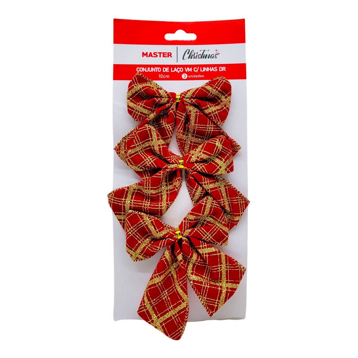 LACO DE NATAL WF1850 29CM 3PCS ENF. NATAL LACOS 10CM 3PCS WF1850, LACO, ENFEITE, NATAL, KIT LACOS, LACO 10CM, DECORACAO-Natal e Ano Novo