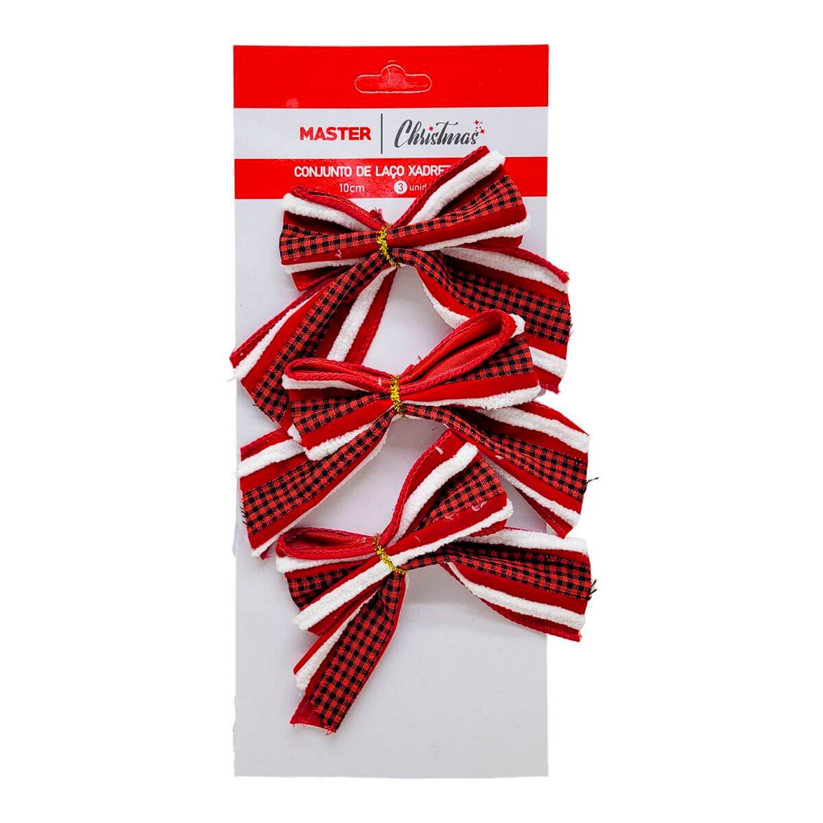 LACO DE NATAL WF1832 29CM 3PCS ENF. NATAL LACOS 10CM 3PCS WF1832, LACO, KIT LACOS, LACO 10CM, ENFEITE, DECORACAO, NATAL-Natal e Ano Novo