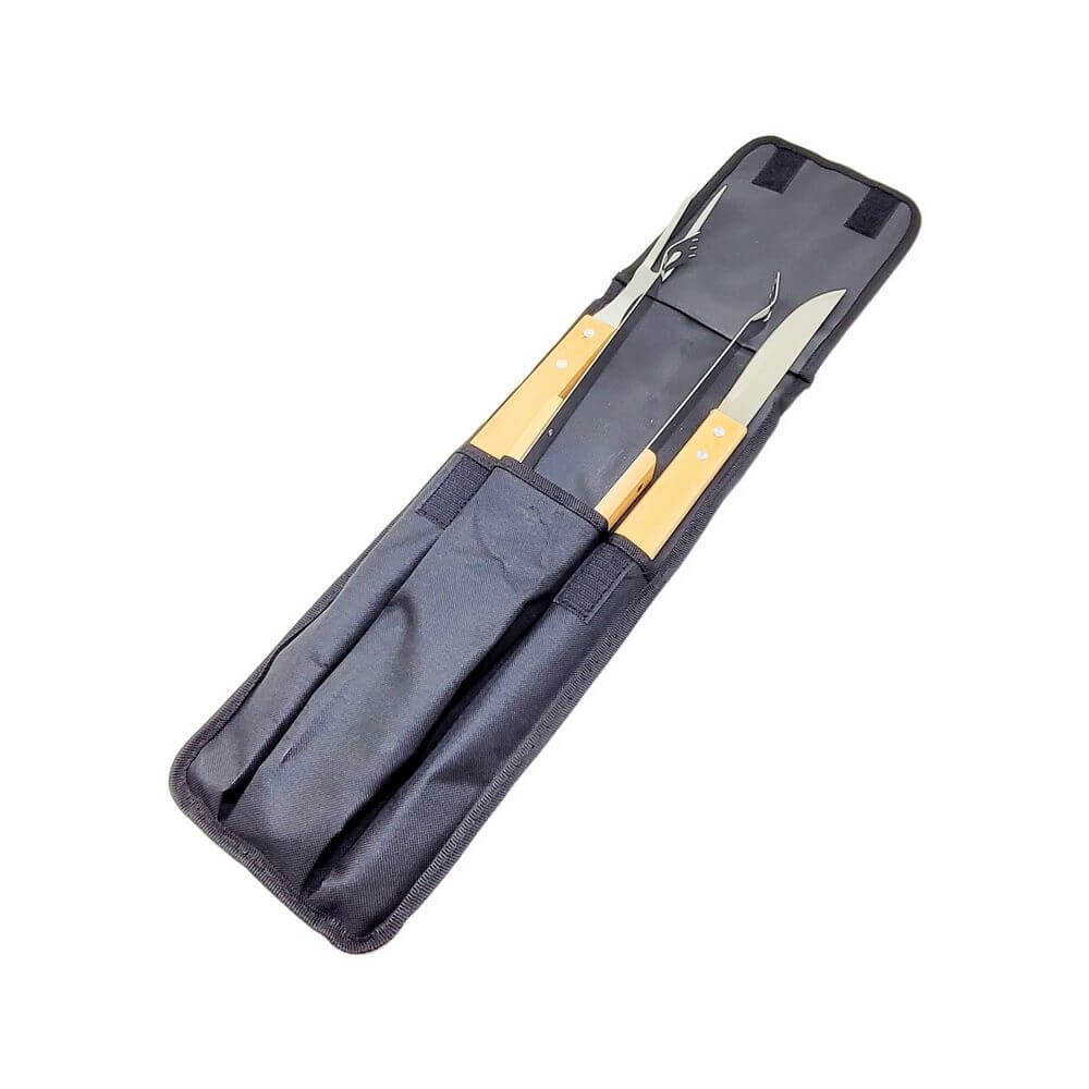 KIT TALHERES P/ CHURRASCO 3PCS 143004P KIT TALHERES P/ CHURRASCO 3PCS 143004P, TALHER, TALHER PARA CHURRASCO, KIT TALHERES, CHURRASCO, KIT CHURRASCO, GARFO, FACA, PEGADOR Cozinha