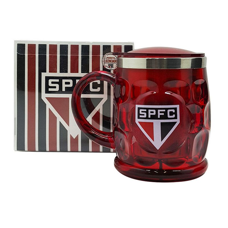 CANECA TERMICA CRISTAL COLOR S.PAULO 500ML QH021AZ-2 Times de Futebol