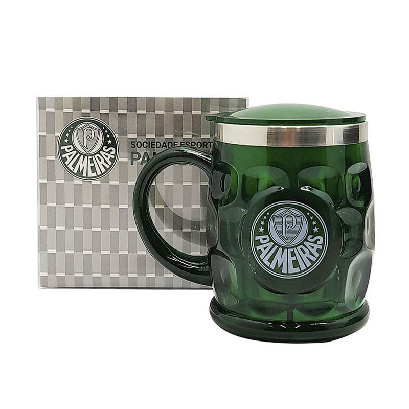 CANECA TERMICA CRISTAL COLOR PALMEIRAS 500ML QH021AZ-3 Times de Futebol