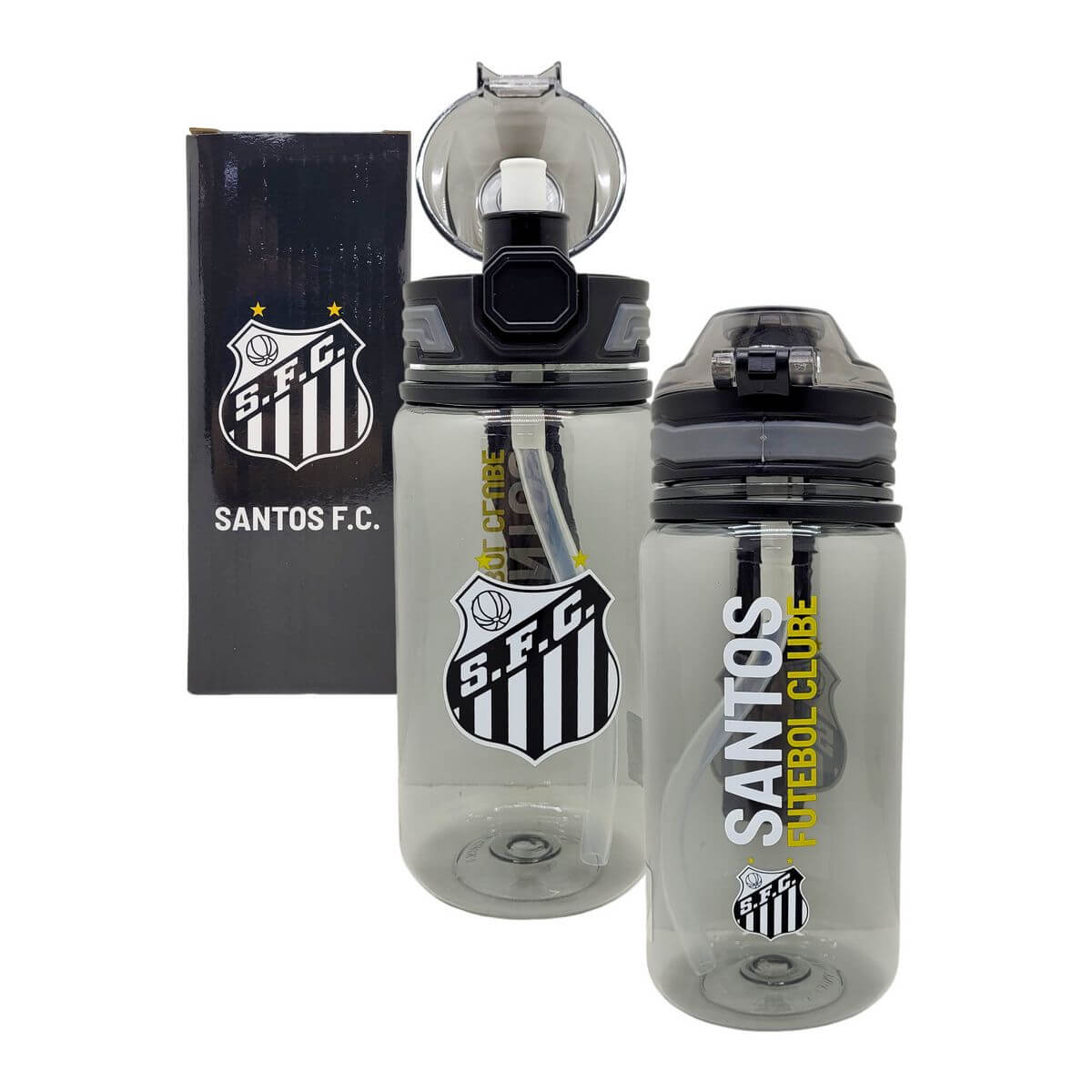 GARRAFA 650ML SANTOS DF6608-4 GARRAFA 650ML SANTOS DF6608-4, GARRAFA, GARRAFA DE PLASTICO, 650ML, SANTOS, FUTEBOL, PRESENTE Times de Futebol
