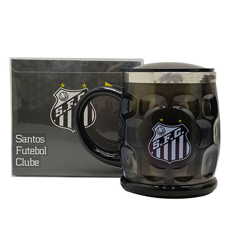 CANECA TERMICA CRISTAL COLOR SANTOS 500ML QH021AZ-4 CANECA CRISTAL COLOR SANTOS, CANECA SANTOS FUTEBOL CLUBE, CANECA PEIXE, CANECA SANTISTA, CANECA TIMES Times de Futebol