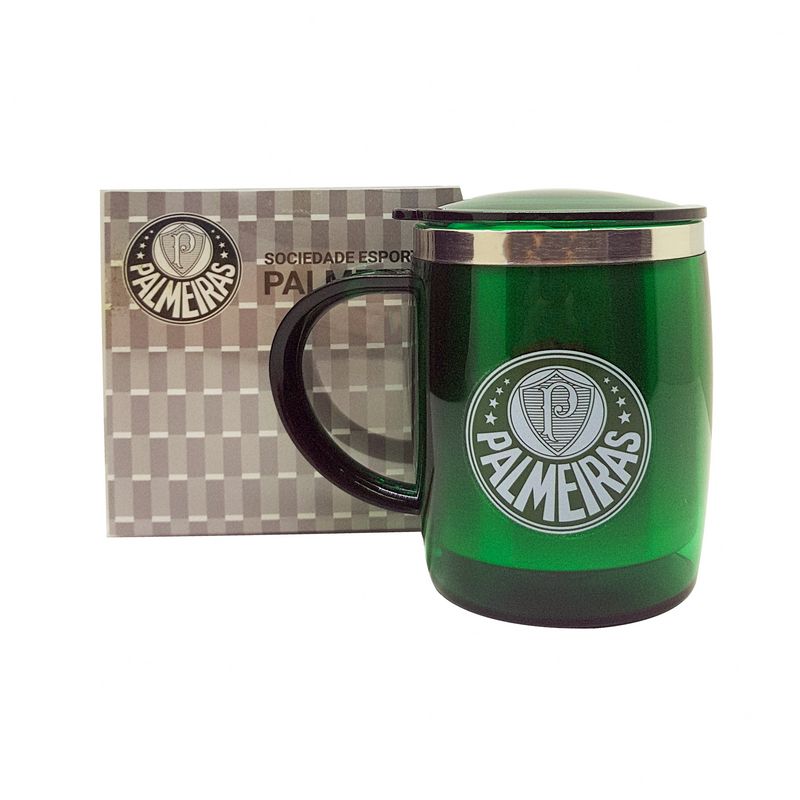 CANECA TERMICA INOX PALMEIRAS 450ML QH002A-3 CANECA TERMICA INOX PALMEIRAS, CANECA TERMICA PALMEIRAS, CANECA INOX PALMEIRAS, CANECA PALMEIRAS, CANECA TIMES Times de Futebol