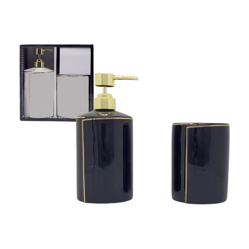 KIT BANHEIRO 2PCS CERAMICA BRJZ-10569 JOGO DE BANHEIRO CERAM. 2PCS BRJZ-10569, JOGO, CONJUNTO, BANHEIRO, CERAMICA, SABONETEIRA, PORTA, ESCOVA, DECORACAO, CASA-Banheiro & Lavanderia