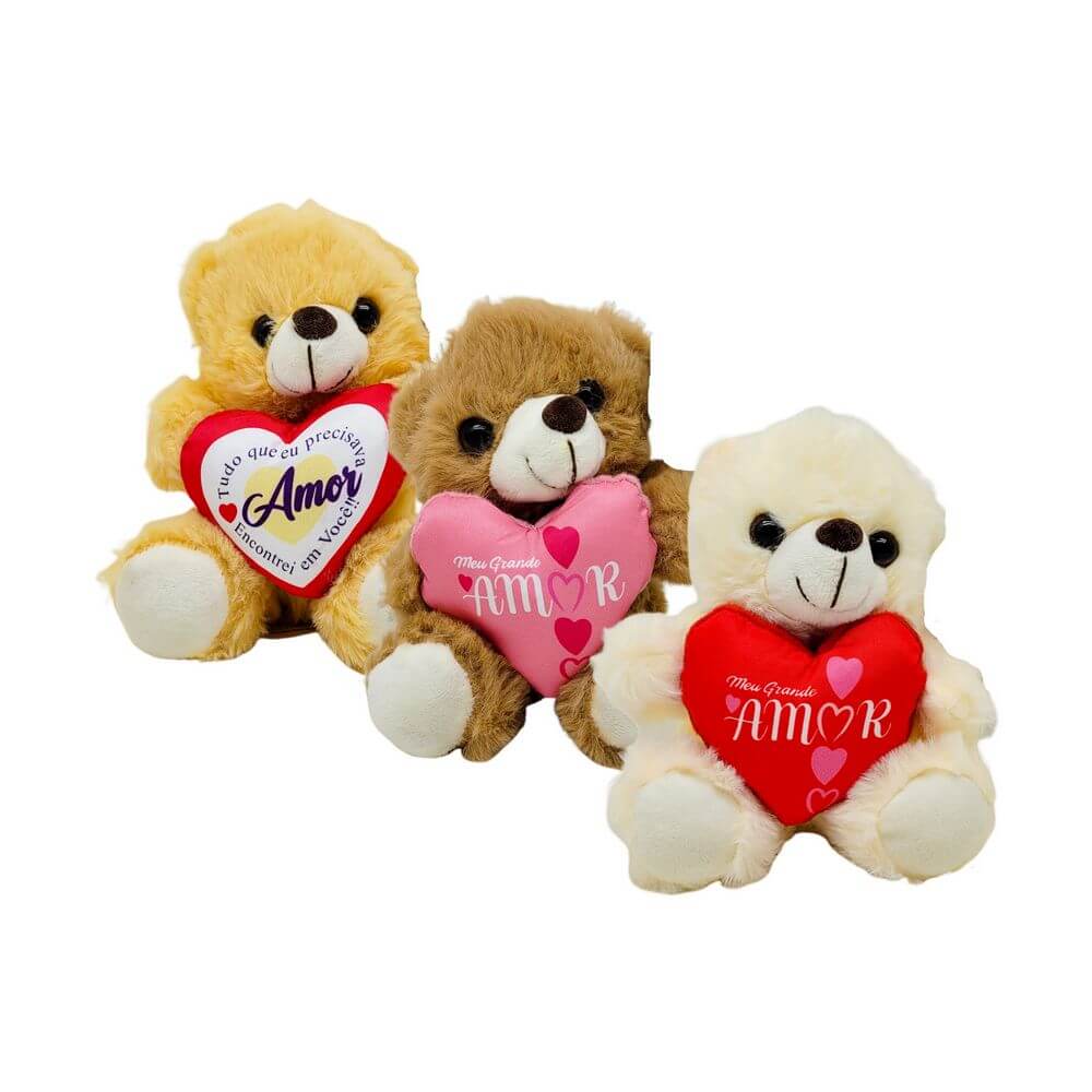 PELUCIA URSO C/ CORACAO 15CM FC2614 PELUCIA URSO CORACAO, PELUCIA CORACAO, URSO PELUCIA DECORADO, URSO PELUCIA DECORADO, URSO PELUCIA AMOR, BICHINHO PELUCIA, PELUCIA ENFEITADO, BICHO PELUCIA CORACAO Brinquedos