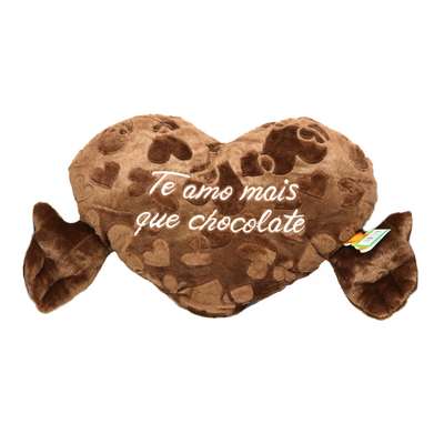 ALMOFADA CORACAO CHOCOLATE 51CM FE6974 Brinquedos