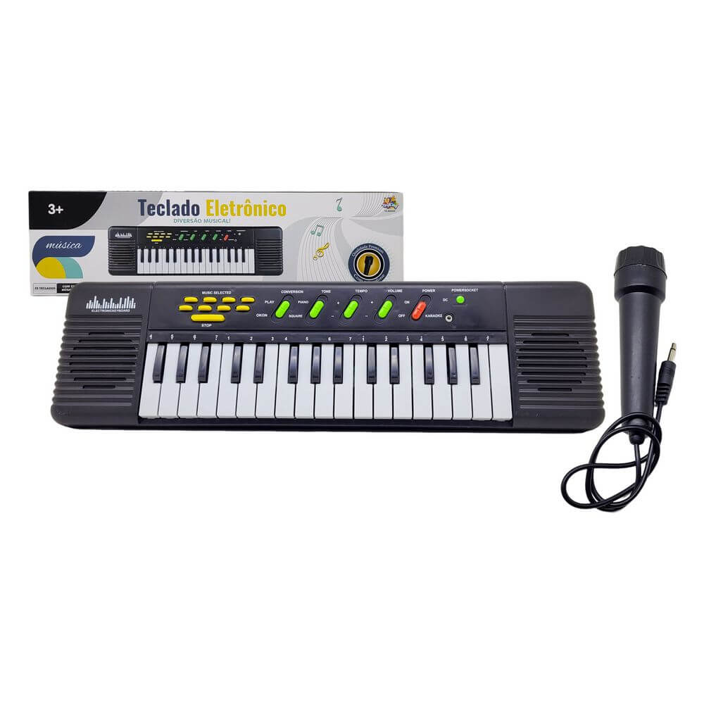 INSTRUMENTO TECLADO MUSICAL TK-AB2939 BRINQE. TECLADO MUSICAL TK-AB2939, TECLADO, MICROFONE, TECLADO BRINQUEDO, BRINQUEDO MUSICAL, PIANO Brinquedos