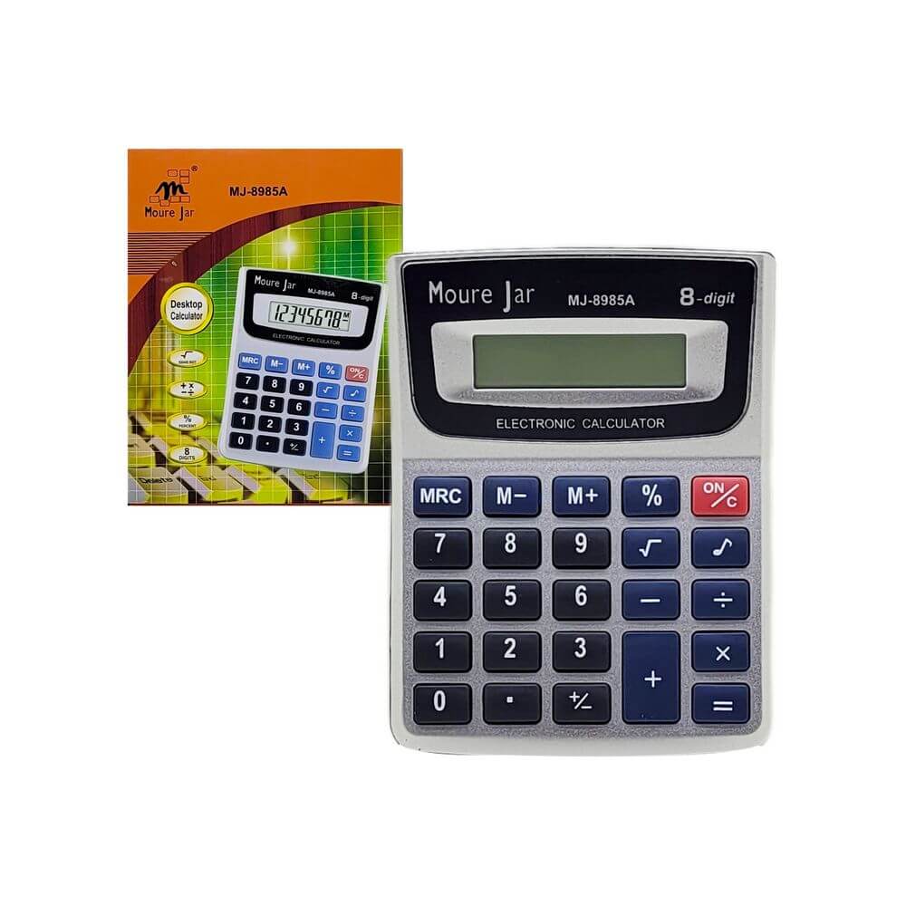 CALCULADORA 8 DIGITOS MJ-8985A CALCULADORA MJ-8985A, CALCULADORA MJ 8 DIGITOS, CALCULADOR MESA 8 DIGITOS, CALCULADORA ELETRONICA, CALCULADORA Material Escritório
