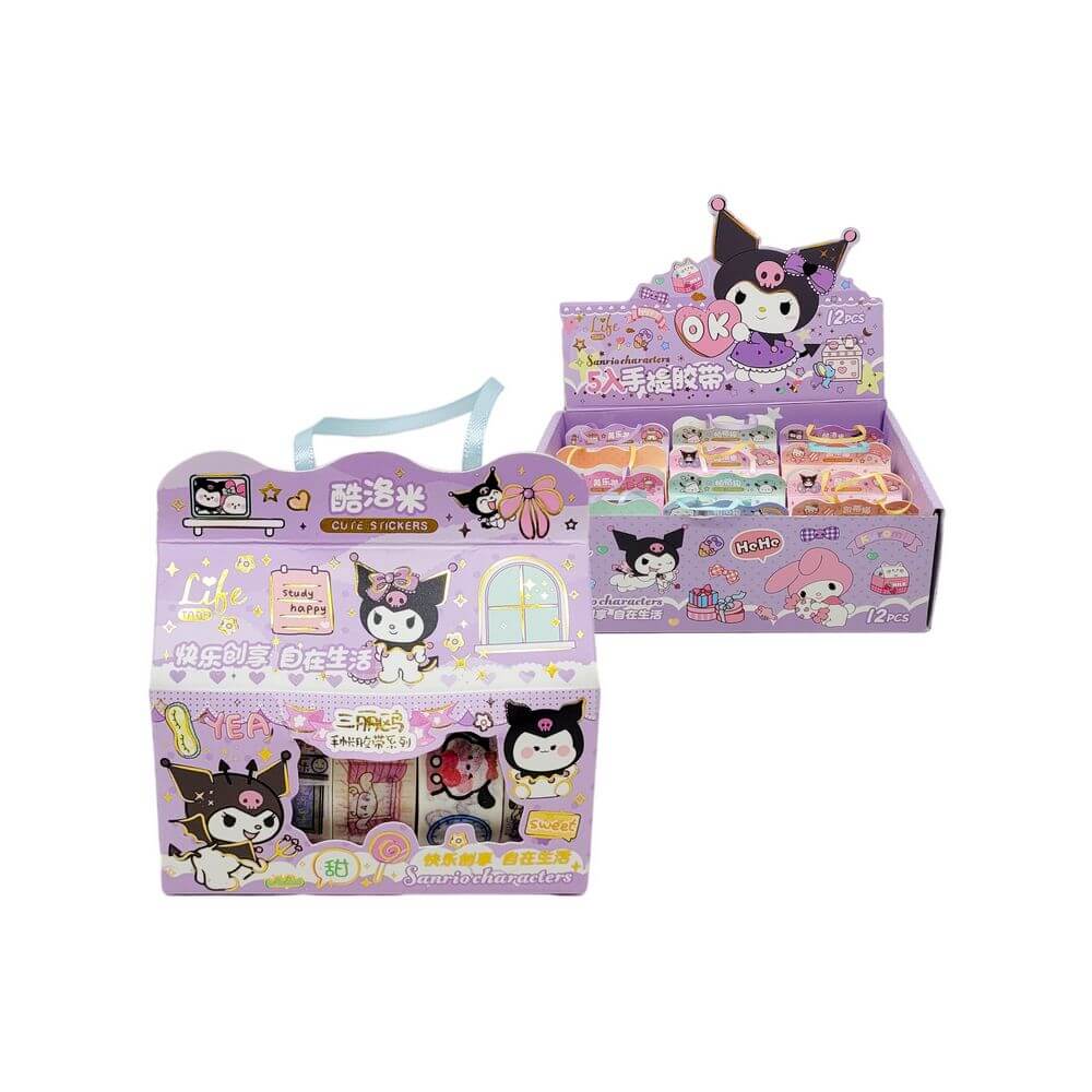 KIT C/5 FITAS ADESIVAS MJ8146 KIT C/5 FITAS ADESIVAS MJ8146, FITA, FITA ADESIVAS, FITA DECORADA, KIT FITAS, FITA ADESIVA HELLO KITTY, HELLO KITTY-Material Escolar e Papelaria