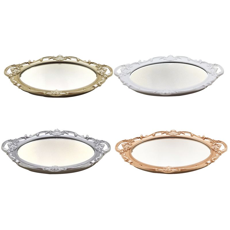 BANDEJA PLASTICO C/ ESPELHO 1707 BANDEJA ESPELHO, ESPELHO COLORIDO, ESPELHO DECORADO, BANDEJA ESPELHO DECORADO Decoracao e Presentes