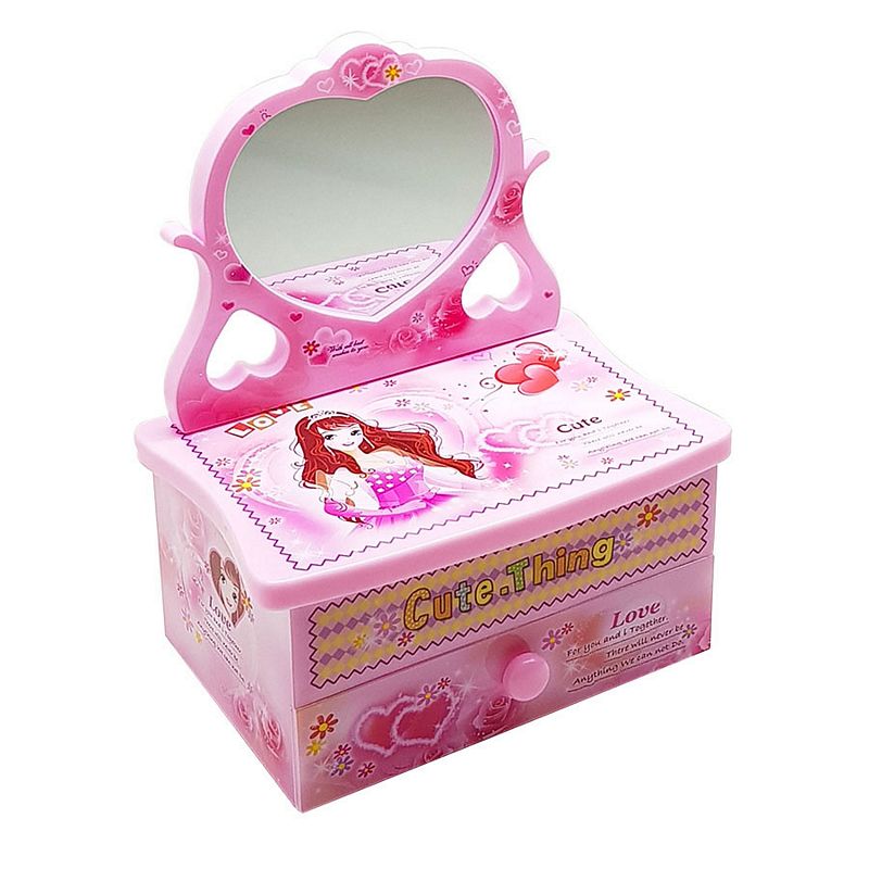 CAIXA DE MUSICA 10X17CM 6035-1 PORTA JOIA MUSICAL, PORTA JOIA DECORADO, PORTA JOIA MUSICA DECORATIVO, PORTA JOIA BAILARINA MUSICAL, PORTA JOIA PLASTICO ROSA, PORTA JOIA CORACAO Decoracao e Presentes