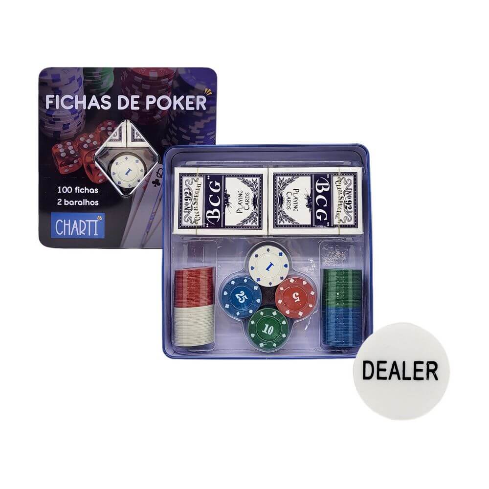 JOGO POKER C/ BARALHO 100 FICHAS 2842 JG. POKER C/ BARALHO 100FICHAS 2842, JOGOS, POKER, BARALHO, JOGOS DE CARTAS, CARTAS-Brinquedos