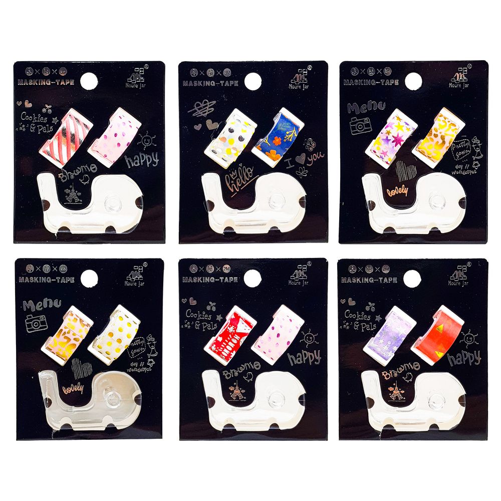 FITA ADESIVA MJ-J24613-55 FITA ADESIVA MJ-J24613-5, FITA ADESIVA DECORADA, KIT FITA ADESIVA PARA DECORACAO, FITA PARA DECORACAO, FITA-Material Escolar e Papelaria