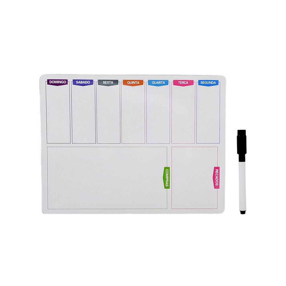 PAINEL MAGNETICO PLANNER C/ CANETA 28X21CM PM008 PLANNER MAGNETICO C/ CANETA PM008, PLANNER, PLANILHA, PLANNER IMA, IMA, PLANNER MAGNETICO Material Escritório