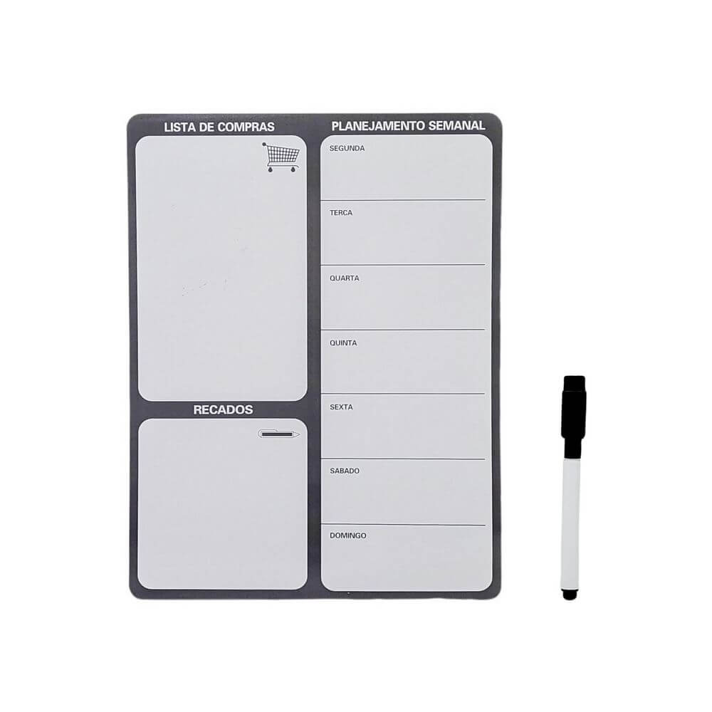PAINEL MAGNETICO PLANNER C/ CANETA 28X21CM PM009 PLANNER MAGNETICO C/ CANETA PM009, IMA, PLANNER MAGNETICO, PLANEJADOR, PLANNER IMA Material Escritório