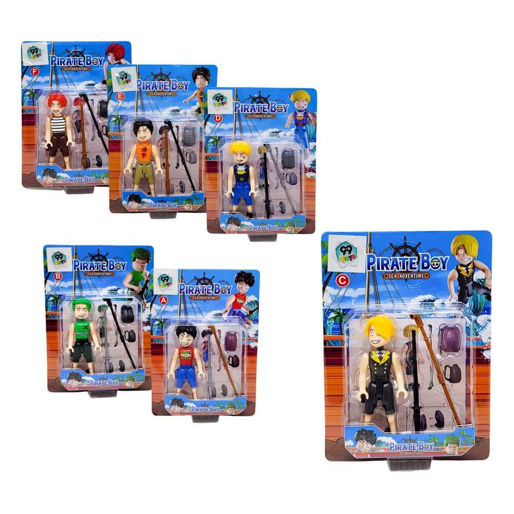 BLOCOS P/ MONTAR BONECO PIRATA 19X13CM TOYS-25049 BRINQUEDO BONECO PIRATA TOYS-25049, BRINQUEDOS, BONECO, BONECO PIRATA, PIRATA, LEGO, ONE PIECE Brinquedos