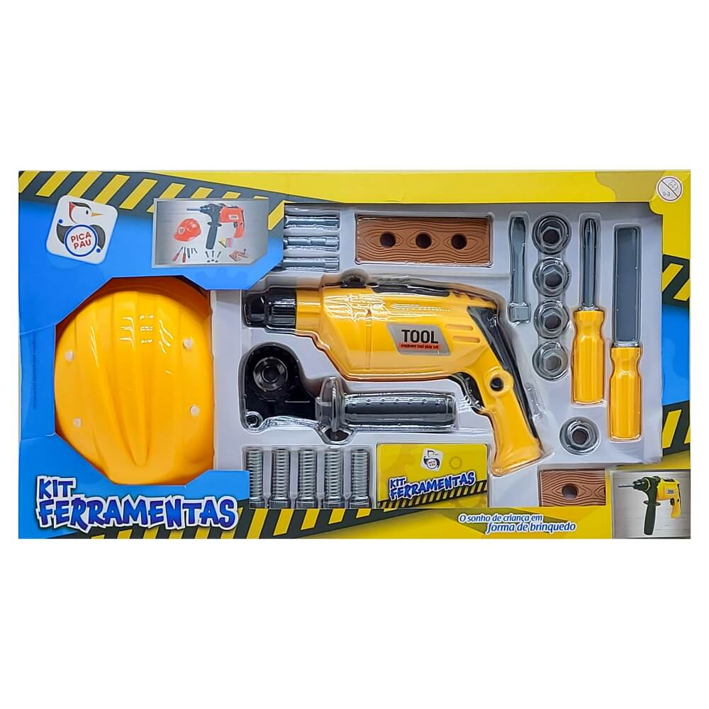 KIT FERRAMENTAS PI3981 KIT SUPER FERRAMENTAS DIVER. PI3981, KIT SUPER FERRAMENTAS, KIT FERRAMENTA PLASTICO, BRINQUEDO FURADEIRA, FURADEIRA BRINQUEDO, FERRAMENTA Brinquedos
