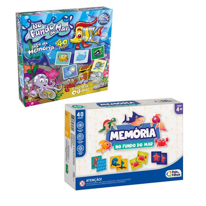 JOGO DA MEMORIA FUNDO DO MAR 40PCS 7362 JOGO DA MEMORIA Brinquedos