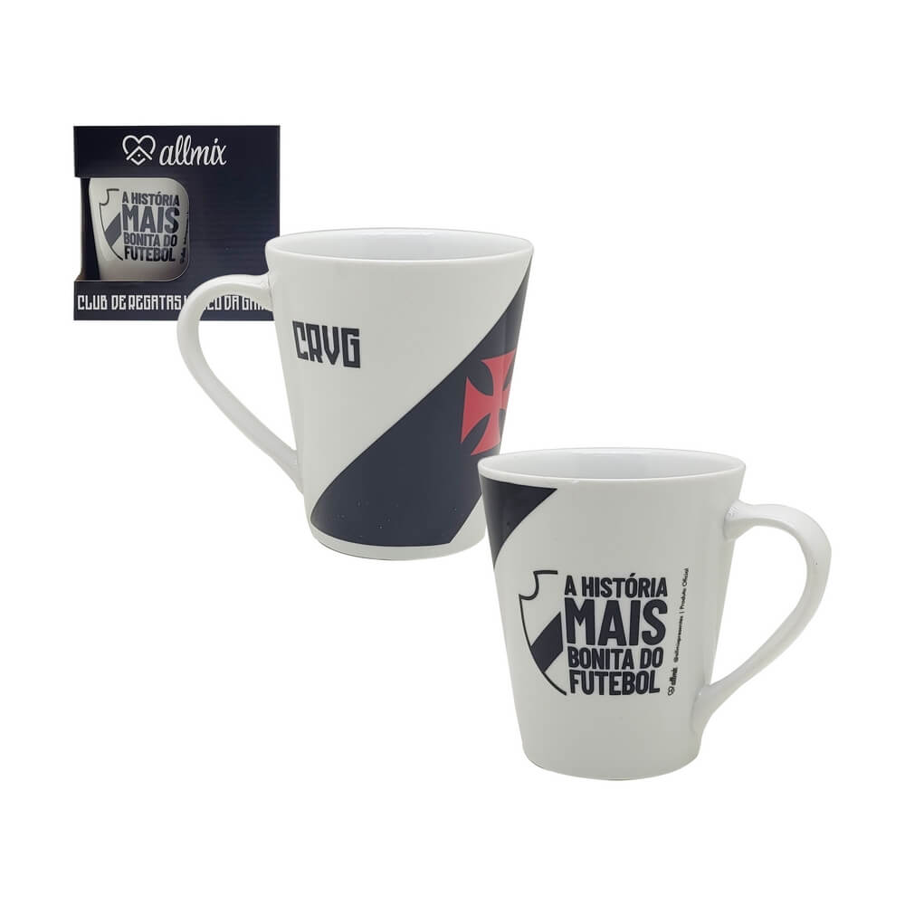 CANECA CERAMICA VASCO 290ML 22134 CANECA CERAMICA VASCO 290ML 22134, CANECA CERAMICA VASCO 290ML, CANECA CERAMICA VASCO, CANECA VASCO DA GAME, CANECA VASCO, CANECA Times de Futebol