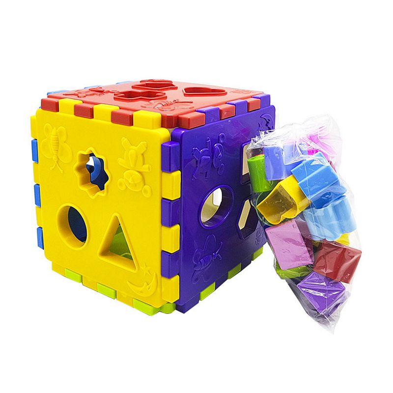 BRINQUEDO DIDATICO CUBO 17CM 403 CUBO DIDATICO, CUBO DIDATICO COLORIDO, CUBO DIDATICO DECORADO Brinquedos