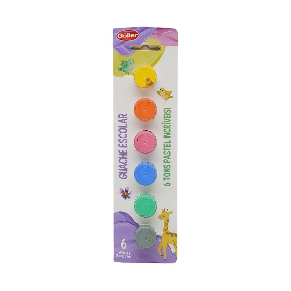 GUACHE 6 TONS PASTEL 3,8ML 6606 GUACHE 6 TONS PASTEL 6606, GUACHE, GUACHE 6 TONS, TINTA GUACHE, GUACHE TONS PASTEL, ESCOLA, PAPELARIA Material Escolar e Papelaria