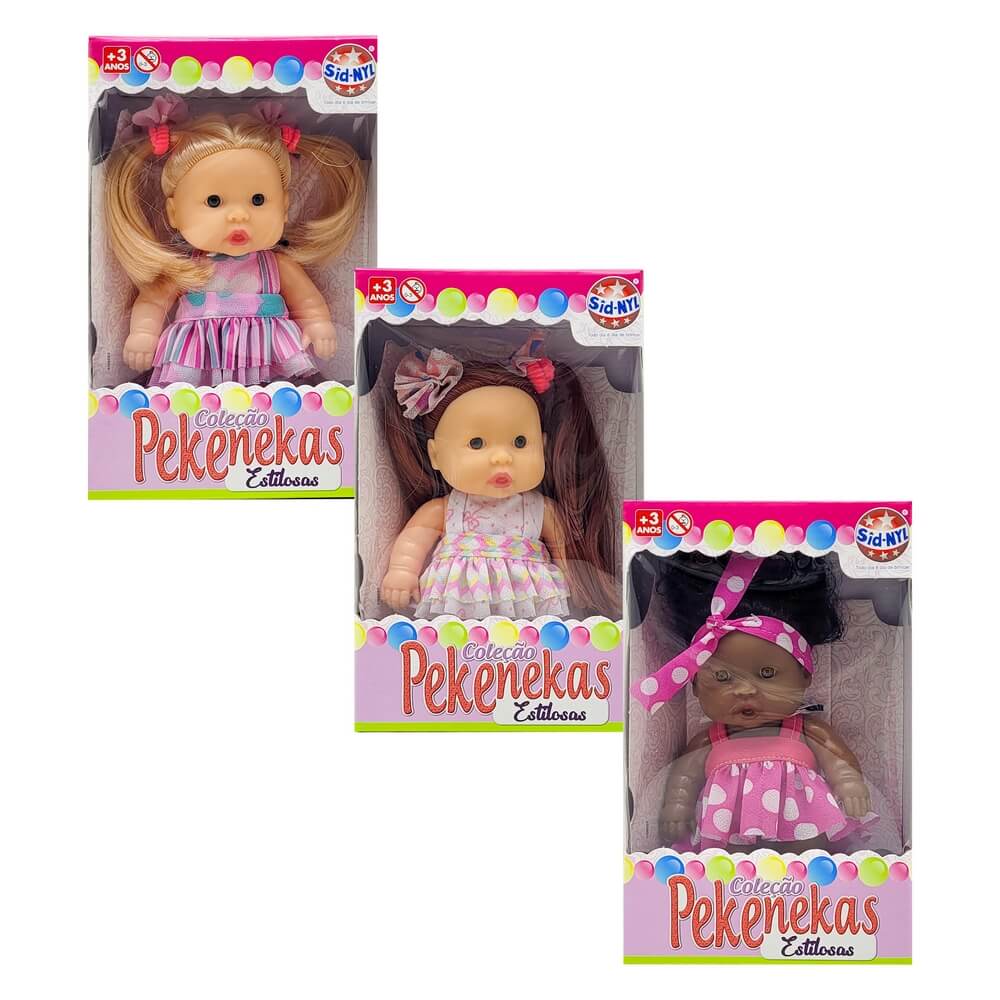 BONECA SID-NYL PEKENEKAS ESTILOSAS 23CM 1280 BONECA PEKENEKAS ESTILOSAS 1280, BONECA PEKENEKAS ESTILOSAS, BONECA PEKENEKA, BONECA PEQUENA, BONECA PLASTICO, BONECA Brinquedos