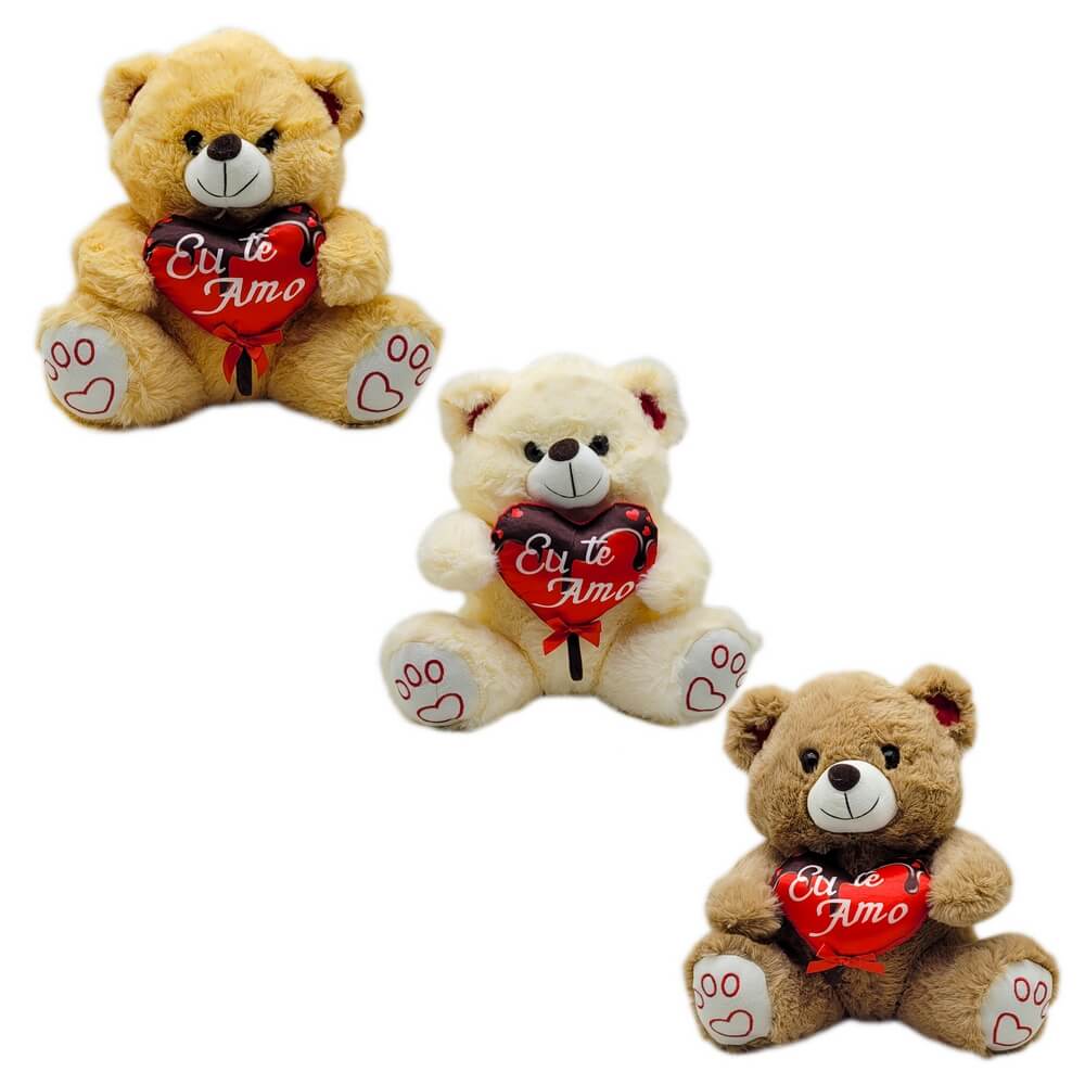 PELUCIA URSO C/ CORACAO 35CM FE6987 PELUCIA URSO C/ CORACAO FE6987, PELUCIA URSO COM CORACAO, URSO COM CORACAO EU TE AMO, URSO PELUCIA EU TE AMO, URSO PELUCIA, URSO Brinquedos