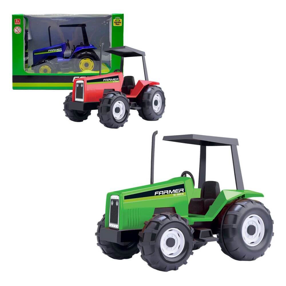 CAMINHAO TRATOR FARMER 25CM 0093 TRATOR FARMER 0093, TRATOR, CARRO, TRATOR DE PLASTICO, SAMBA TOYS, TRATOR SAMBA, FAZENDA, VEICULO FAZENDA Brinquedos