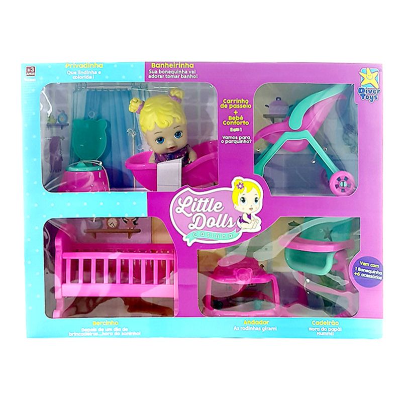 BONECA LITTLE DOLLS CASINHA 54X40CM 8023 Brinquedos