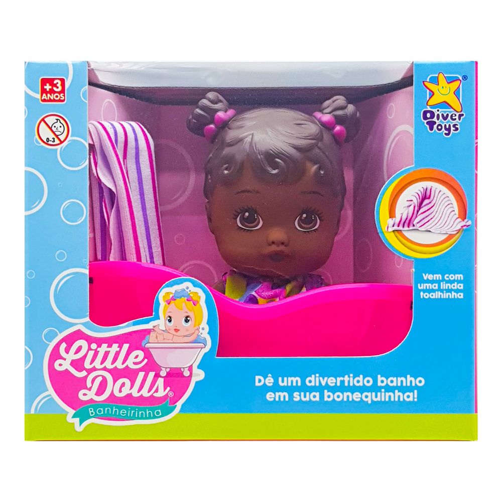BONECA LITTLE DOLLS BANHEIRINHA NEGRA 22CM 8038 BONECA LITTLE BANHEIRINHA NEGRA 8038, BONECA NEGRA, BONECA LITTLE DOLLS, LITTLE DOLLS NEGRA, BONECA BRINQUEDO Brinquedos