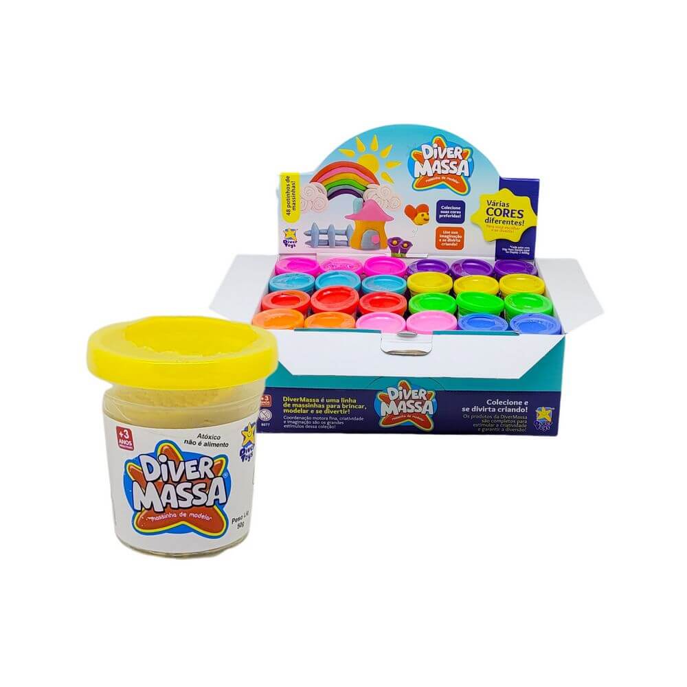 KIT MASSINHA MODELAR DIVER 50G 8077 DIVER MASSA DE MODELAR 50G 8077, MASSA MODELAR DIVER, MASSINHA, MASSA DIVERTIDA, MASSINHA INFANTIL Brinquedos