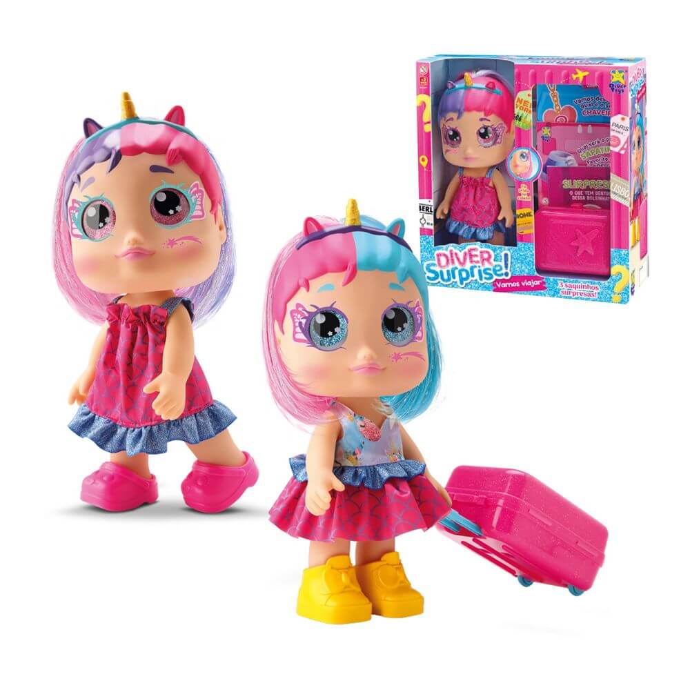 BONECA DIVER SURPRISE VAMOS VIAJAR 8227 DIVER SURPRISE VAMOS VIAJAR 8227, BONECA, BONECA DE VINIL, BONECA DIVER TOYS, DIVER TOYS, BONECA VIAGEM, BONECA VAMOS VIAJAR Brinquedos
