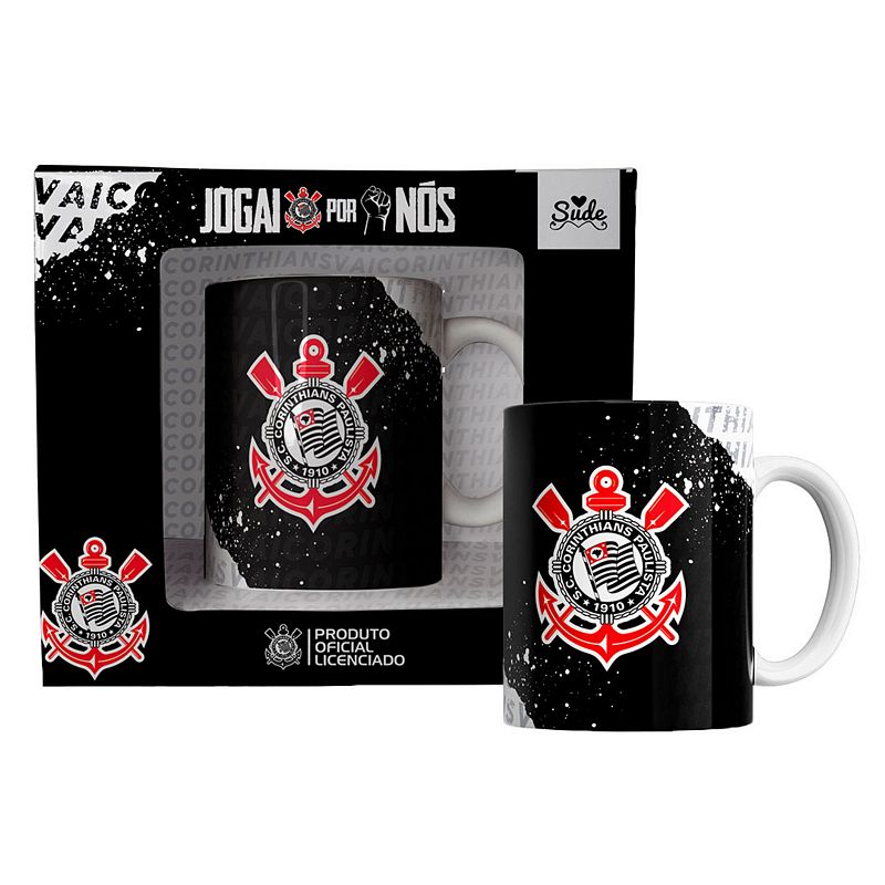 CANECA CERAM. CORINTHIANS 330ML COR001-CAN CANECA CERAMICA CORINTHIANS, CANECA CORINTHIANS, CANECA CERAMICA, CANECA TIME FUTEBOL, CORINTHIANS Times de Futebol