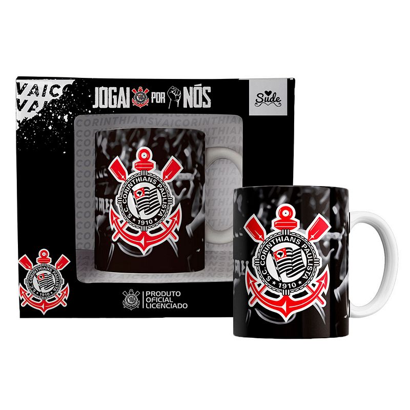CANECA CERAM. CORINTHIANS 330ML COR003-CAN CANECA CERAMICA CORINTHIANS, CANECA CORINTHIANS, CANECA CERAMICA, CANECA TIME FUTEBOL, CORINTHIANS Times de Futebol