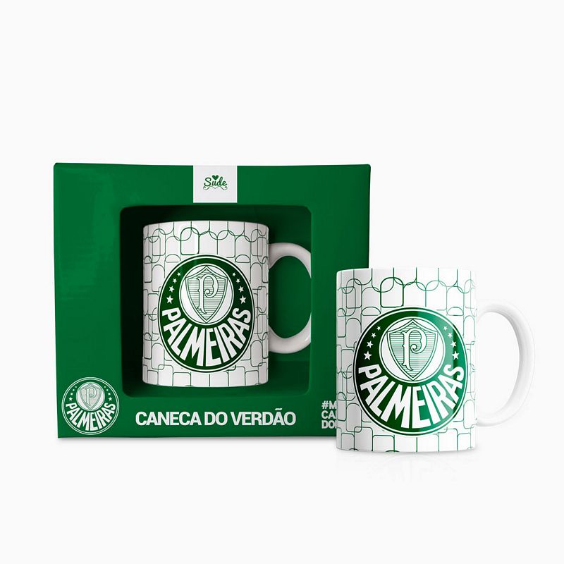 CANECA CERAM. PALMEIRAS 330ML PAL003-CAN CANECA CERAMICA PALMEIRAS, CANECA PALMEIRAS, CANECA NA CAIXA PALMEIRAS, CANECA CERAMICA, CANECA TIME FUTEBOL, PALMEIRAS Times de Futebol