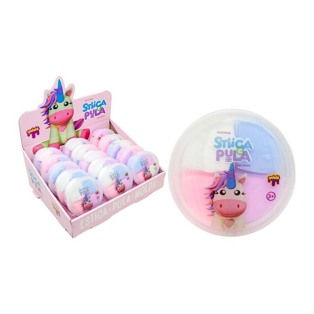KIT MASSA STIICA E PULA UNICORNIO 3828 STIICA E PULA MASSINHA UNICORNIO 3828, STICA E PULA, MASSINHA, MASSINHA UNICORNIO, ESTICA E PULA, MASSINHA GELELE Brinquedos