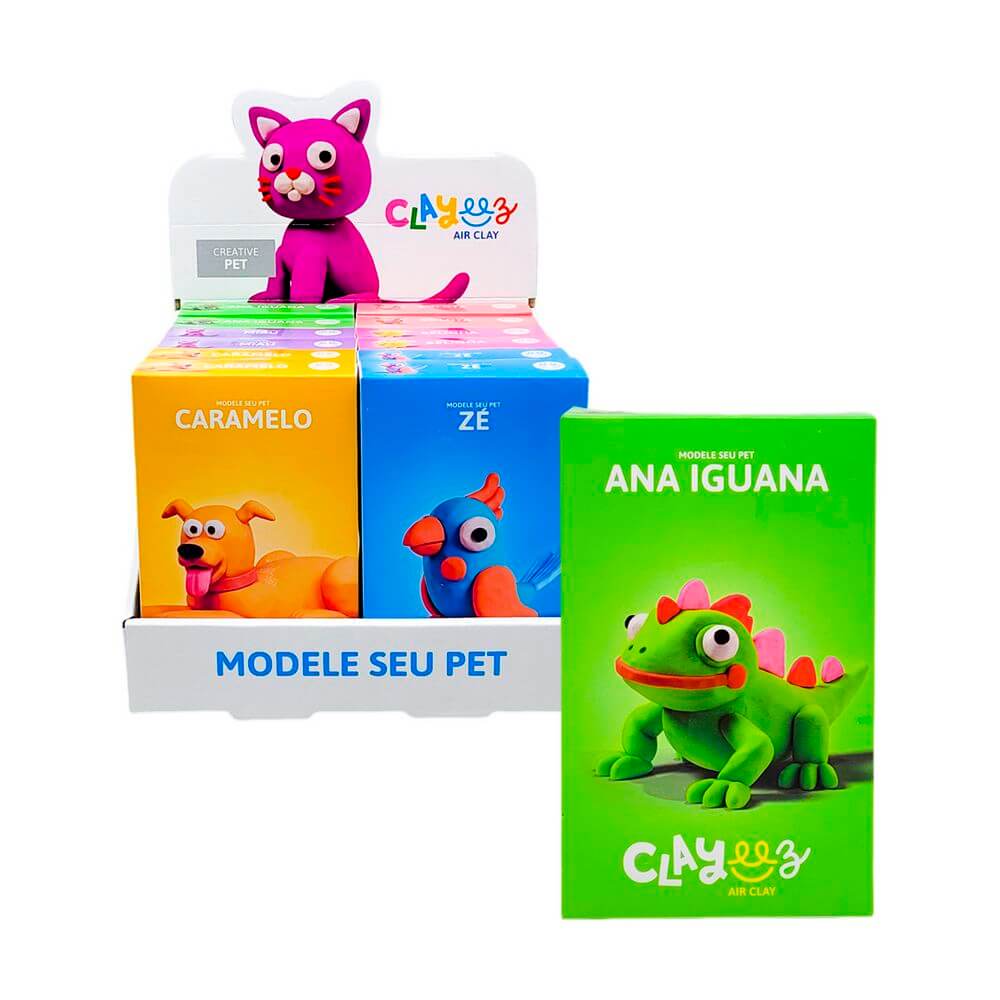 KIT MASSINHA CLAYEEZ 38G PET 4018 MASSINHA CLAYEEZ PET 38G 4018, MASSINHA, MASSINHA CLAYEEZ, CLAYEEZ PET, MODELE SEU PET, BRINQUEDOS Brinquedos