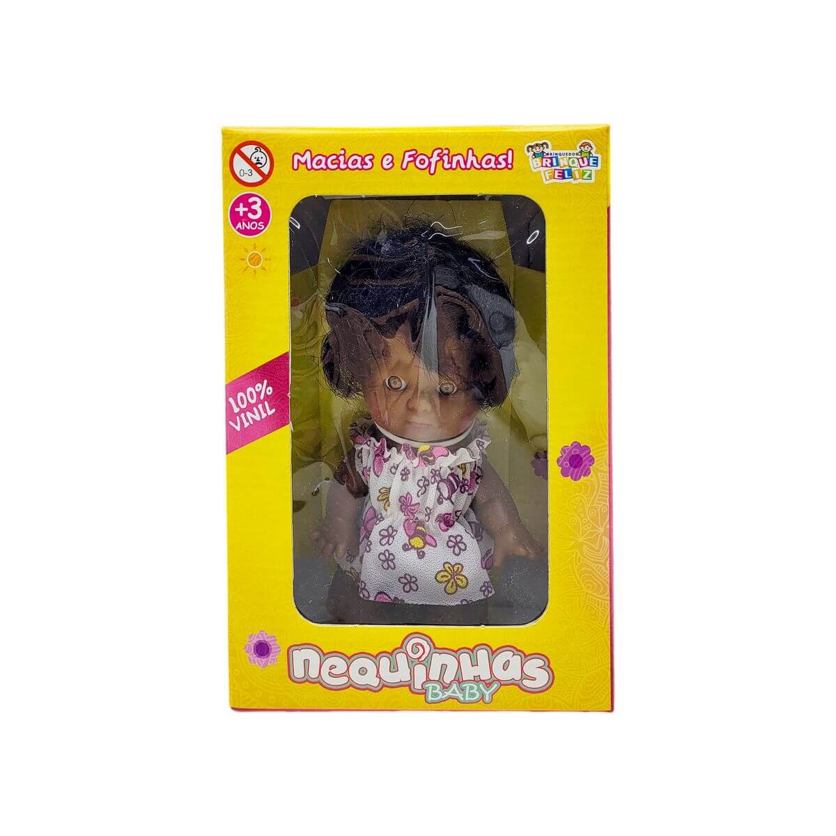 BONECA BRINQUE FELIZ NEQUINHA 20CM 715/718 NEQUINHA NEGRA LISO/CRESPO 715/718, BONECA, NEQUINHA, NEQUINHA NEGRA, BRINQUEDOS Brinquedos