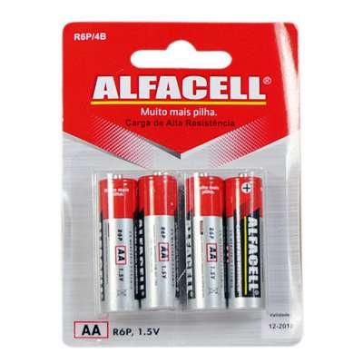 PILHA ALFACELL AA C/4 R6P/4B PILHA AA, BATERIA Pilha e Bateria