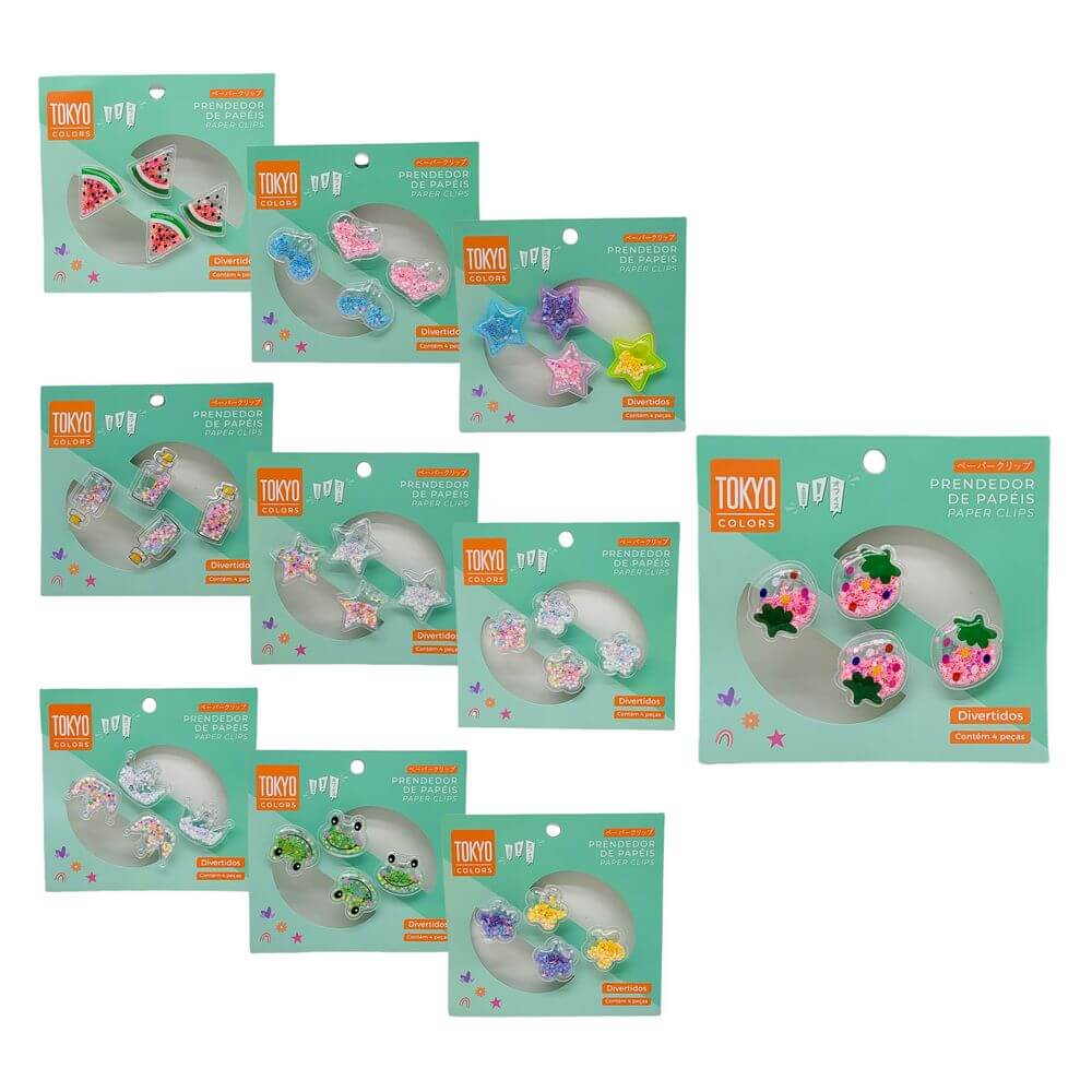 PRENDEDOR DE PAPEL 4PCS CLP0002 PRENDEDOR DE PAPEL 4PCS CLP0002, PRENDEDOR, PRENDEDOR DE PAPEL, PAPELARIA, PRENDEDOR DECORADO, PAPELARIA FOFA-Material Escolar e Papelaria