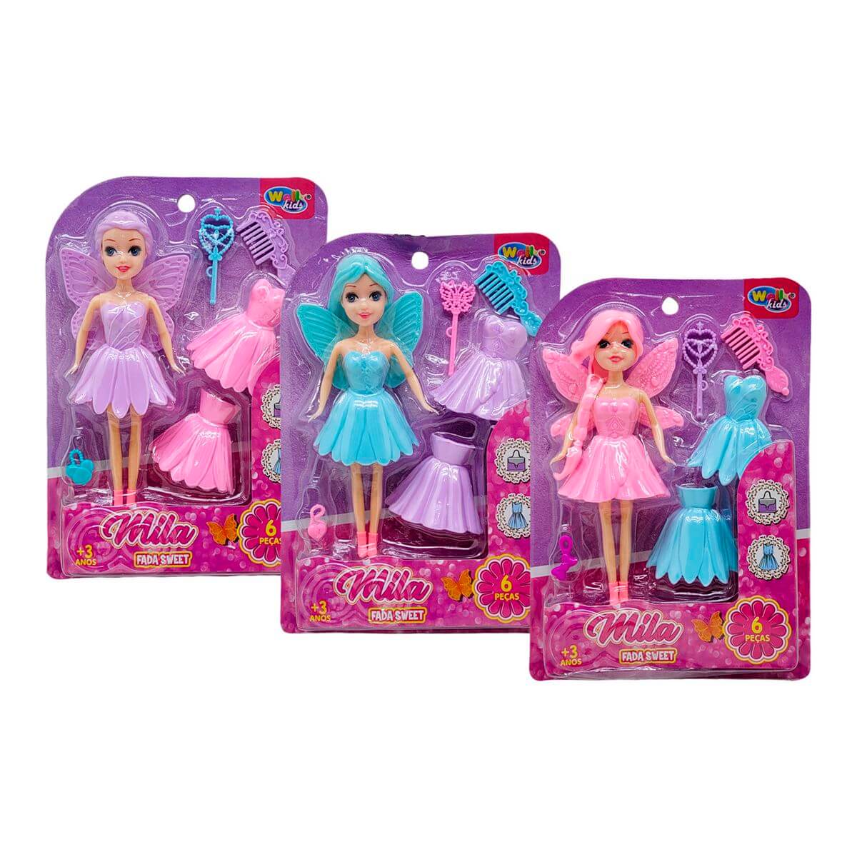 BONECA FADA SWEET MILA 22X16CM WB12346 BONECA MILA FADA SWEET WB12346, BONECA, MILIA FADA, FADA, BONECA COM ACESSORIOS, BRINQUEDOS Brinquedos