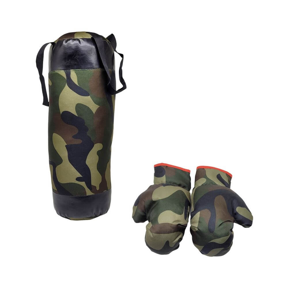 KIT P/ BOXE 48CM C/ LUVAS WB12505 SACO DE BOXE C/ LUVAS WB12505, SACO DE BOXE, LUVA DE BOXE, KIT BOXE, CONJUNTO BOXE CAMUFLADO, SACO DE BOXE COM LUVAS, ARTIGOS ESPORTIVOS, BRINQUEDOS Brinquedos